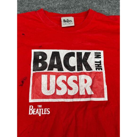Vintage 2009 The Beatles Back in the USSR Red Band T-Shirt XL Fruit of the Loom - Picture 2 of 16